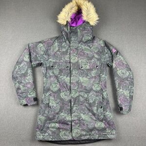686 Jacket Womens Small InfiDry Insulated Dream Ski Snowboard Hooded Faux Fur